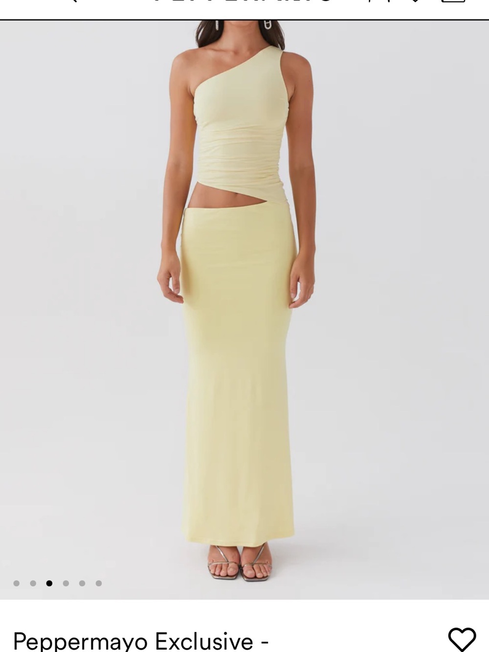 Peppermayo Yellow One-Shoulder Cutout Dress - Picture 2 of 2